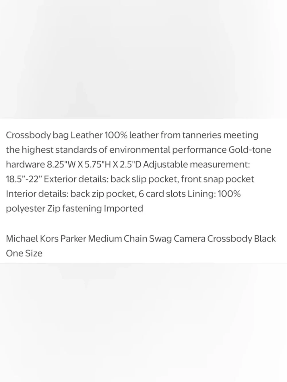 Michael Kors Parker Medium Chain Swag Crossbody *NWOT*